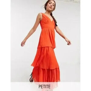 Little Mistress Tiered Maxi Dress Orange Size 2P